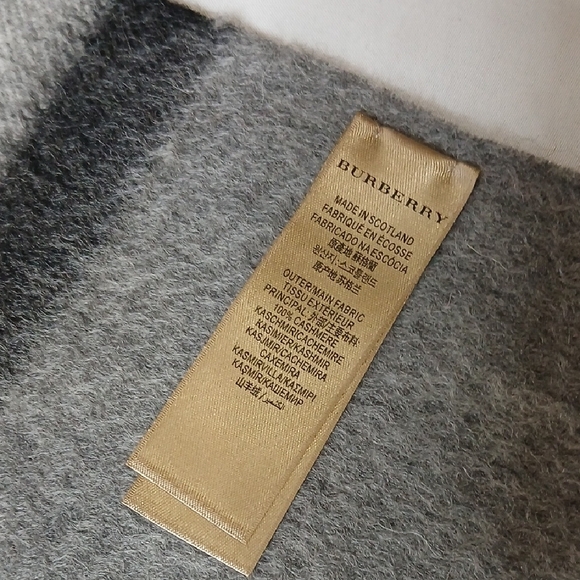 Burberry Gray and Red Checkered Scarf - Picture 3 of 3